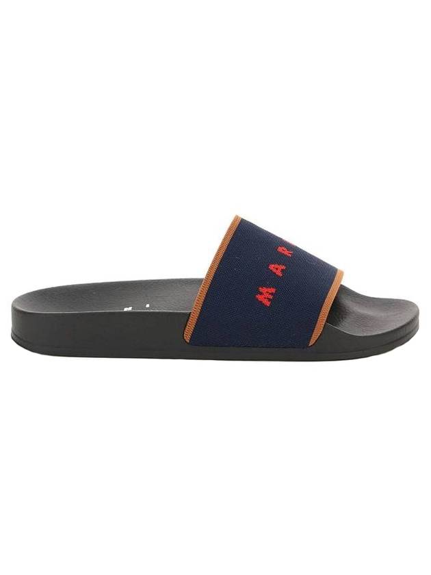 Stretch Logo Jacquard Slippers Blue - MARNI - BALAAN 1