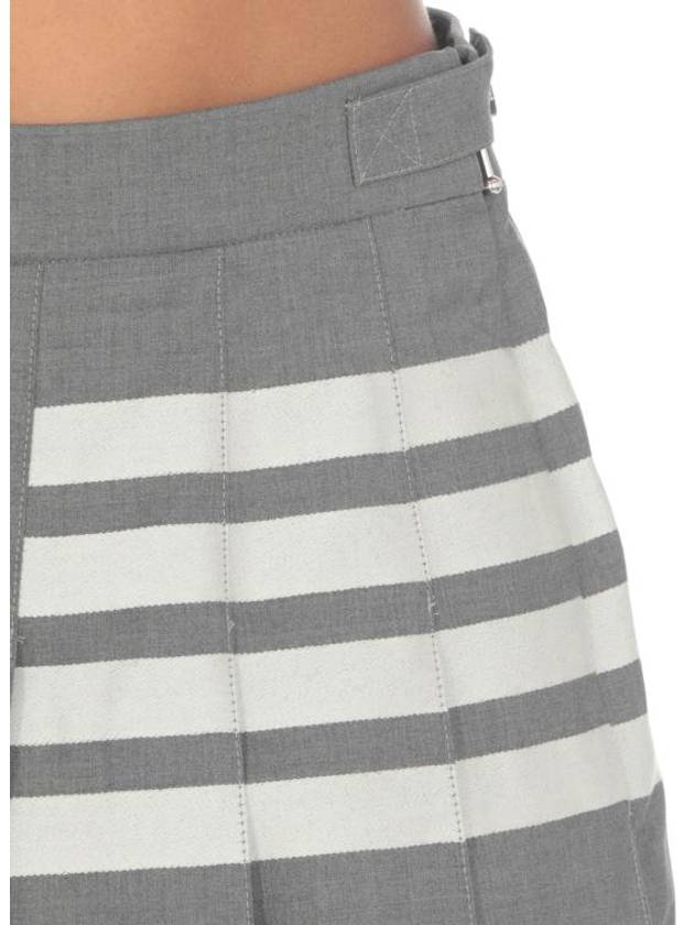 4 Bar Plain Weave Mini Pleated Skirt Grey - THOM BROWNE - BALAAN 5