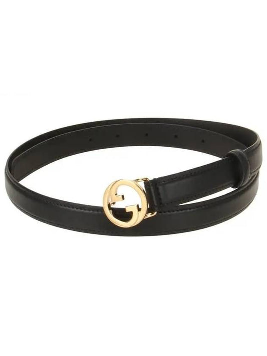 Blondie Thin Leather Belt Black - GUCCI - BALAAN 2