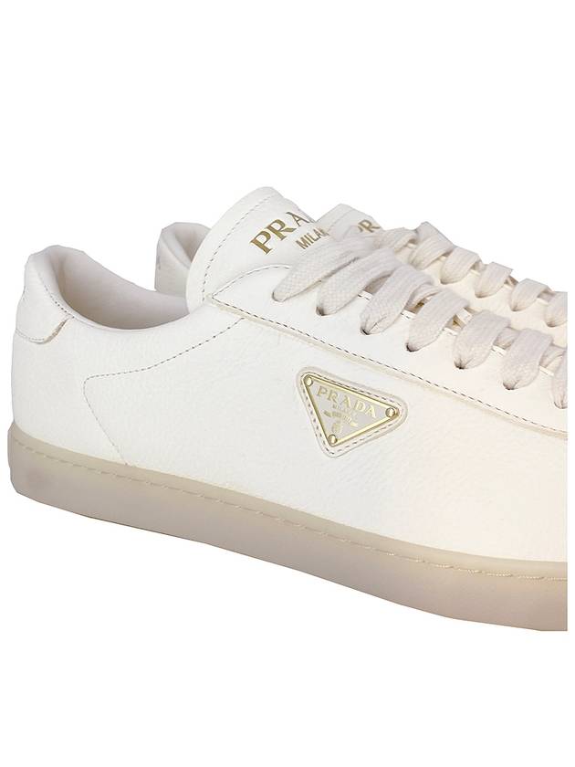 Triangle Logo Lane Leather Low-Top Sneakers Ivory - PRADA - BALAAN 8