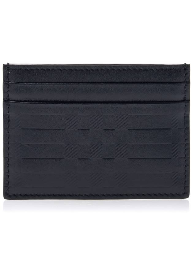 Embossed Check Leather Card Wallet Black - BURBERRY - BALAAN 2