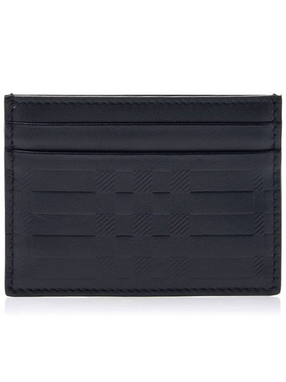 Embossed Check Leather Card Wallet Black - BURBERRY - BALAAN 2