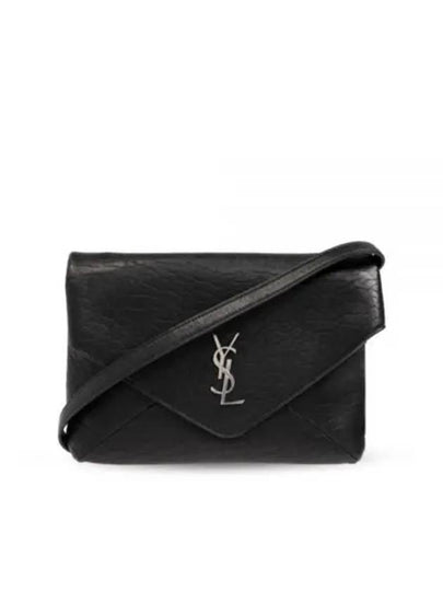 Cassandre Envelope Strap Leather Cross Bag Black - SAINT LAURENT - BALAAN 2