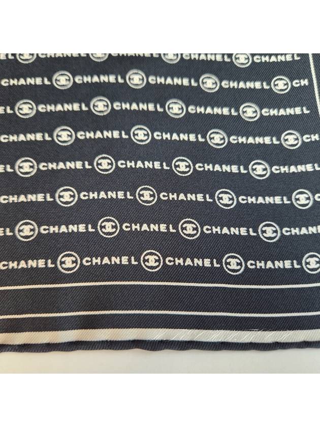 Silk Scarf CC Logo Lettering Twilly Square Black AAA351 - CHANEL - BALAAN 4