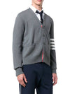 Milano Stitch 4-Bar Cardigan Medium Grey - THOM BROWNE - BALAAN 4