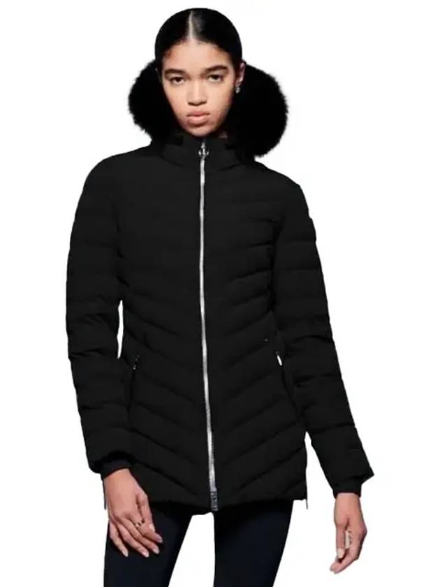 Women's Roselan Hooded Padded Black Fur Black - MOOSE KNUCKLES - BALAAN 3