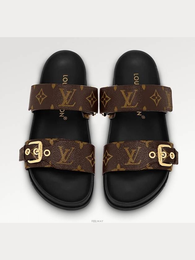 Bom Dia Monogram Flat Comfort Mule Brown - LOUIS VUITTON - BALAAN 5