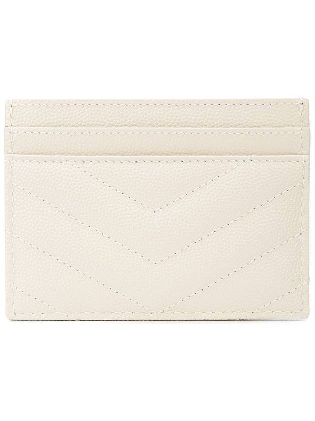 Gold Hardware Matelasse Caviar Leather Card Wallet Blanc Vintage - SAINT LAURENT - BALAAN 4