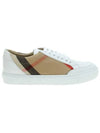 House Check Leather Sneakers Optic White - BURBERRY - BALAAN 3