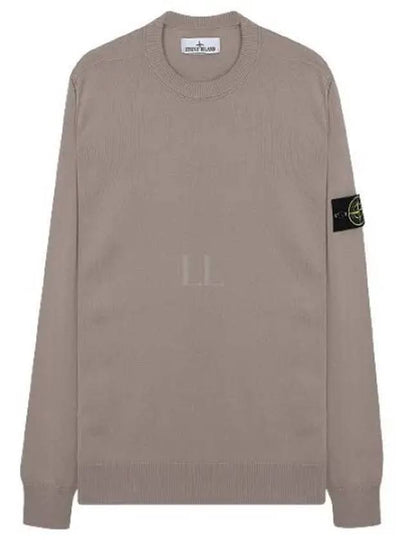 Wappen Patch Crew Neck Cotton Knit Top Grey - STONE ISLAND - BALAAN 2