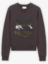 Sweatshirt Women's Big Fox Embroidery Sweatshirt Chocolate HW00316KM0020 - MAISON KITSUNE - BALAAN 2