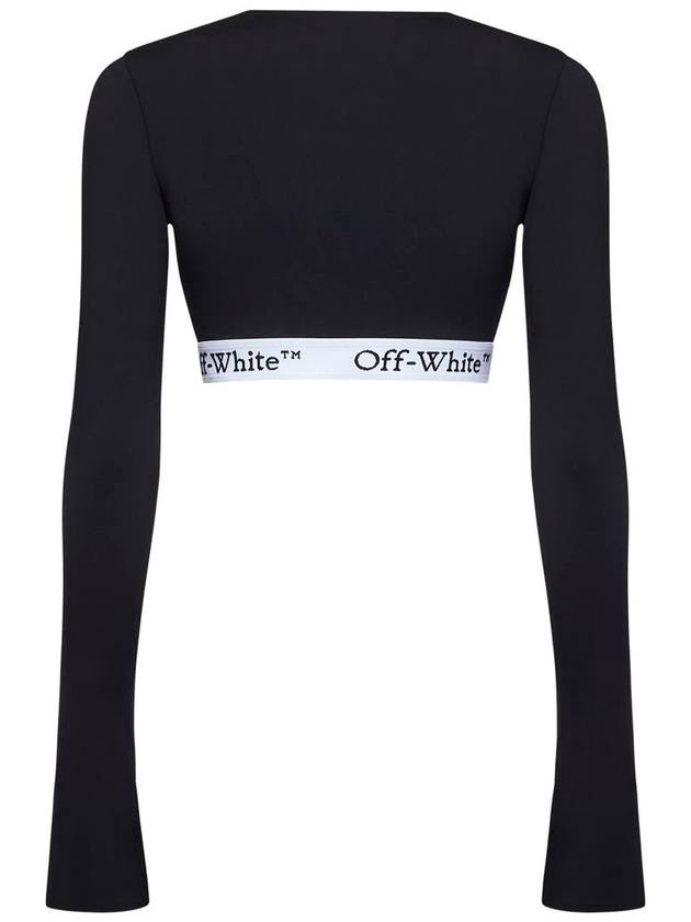 Logo band crop long sleeve t shirt black - OFF WHITE - BALAAN 3