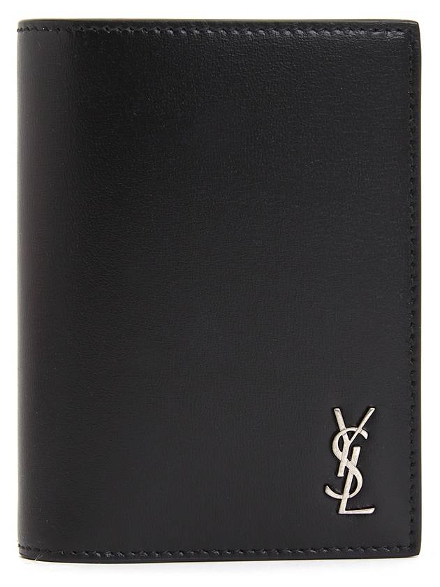 Men's Tiny Monogram Logo Half Wallet Black - SAINT LAURENT - BALAAN 2