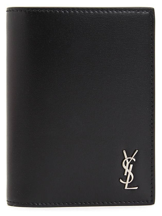 Men's Tiny Monogram Logo Half Wallet Black - SAINT LAURENT - BALAAN 2