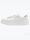 Logo Round Toe Calfskin Leather Low Top Sneakers Porcelain - JIL SANDER - BALAAN 2