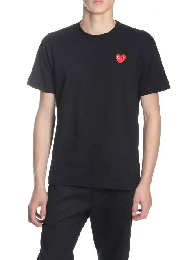 Play Red Heart Waffen Short Sleeve T-Shirt Black P1 T108 1 - COMME DES GARCONS PLAY - BALAAN 5