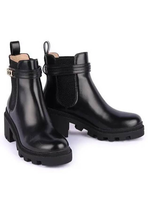 Lettering Logo Leather Chelsea Boots Black - GUCCI - BALAAN 2