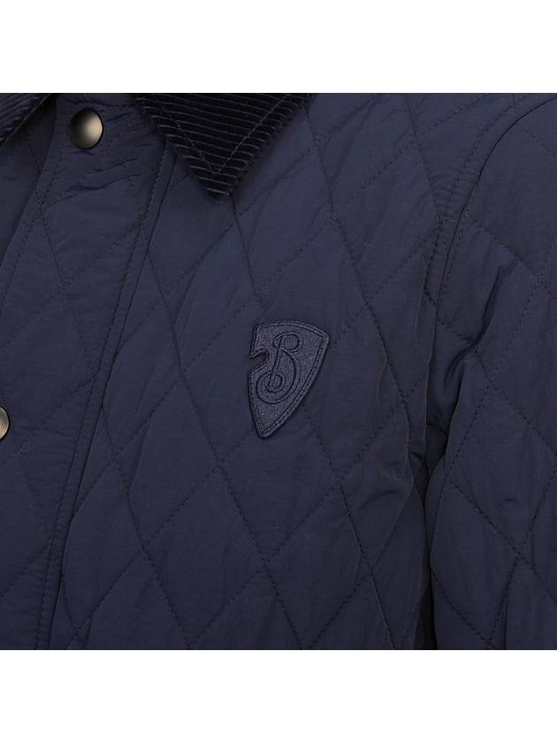 Corduroy Collar Quilted Jacket Navy - BURBERRY - BALAAN 9