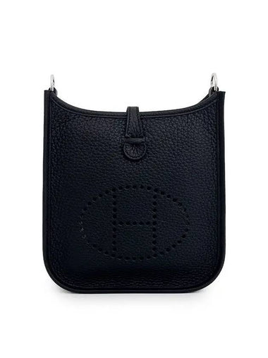 Mini Evelyn TPM black silver engraved B 4HB0561 - HERMES - BALAAN 1