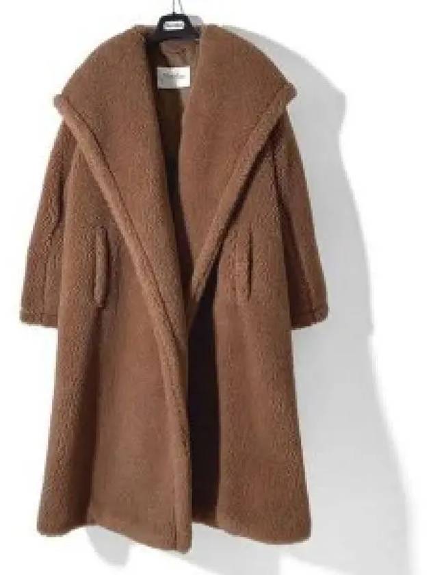 Teddy Bear Oversized Hooded Shearling Coat Camel - MAX MARA - BALAAN 2