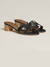 Oasis Calfskin Slipper Heels Noir Piqures Ecrues - HERMES - BALAAN 2