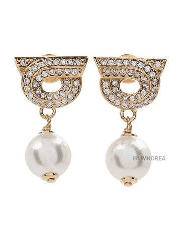 Ferragamo Women s Gancini Earrings 76 0781 EAR GSTR PORO PERLA 0776604 - SALVATORE FERRAGAMO - BALAAN 1