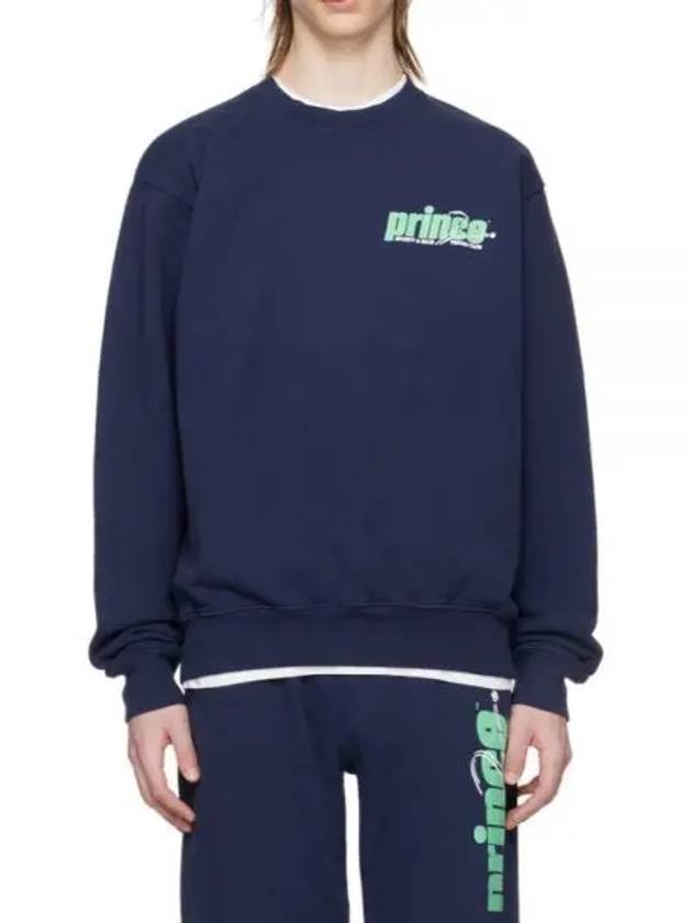 24 Rebound Crewneck NavyClean Mint WS067S414RN Sweatshirt - SPORTY & RICH - BALAAN 1