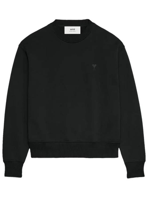 Embroidered Heart Logo Sweatshirt Black - AMI - BALAAN 2