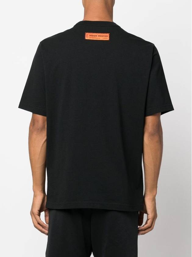 Logo Graphic Printed Short Sleeve T-Shirt Black - HERON PRESTON - BALAAN 5