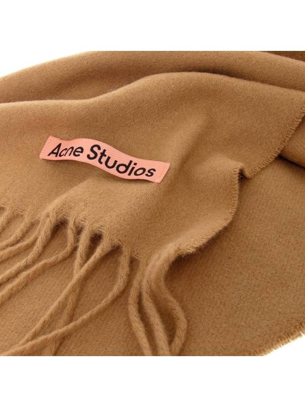 Logo Fringe Cashmere Muffler Dark Camel - ACNE STUDIOS - BALAAN 4