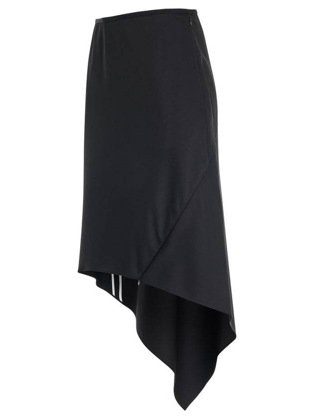 Virgin Wool Scarf Hem Short A-Line Skirt Black - HELMUT LANG - BALAAN 2