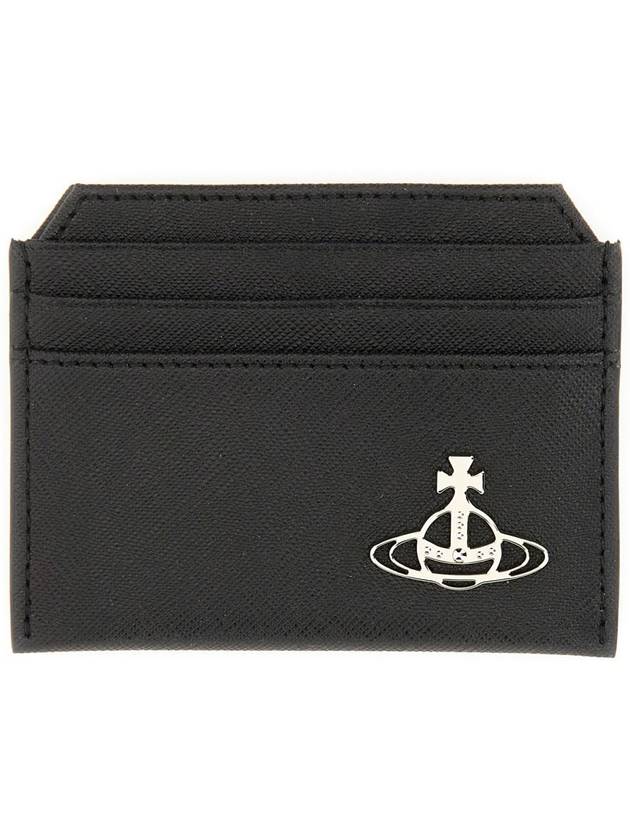 ORB Logo Slim Card Wallet Black - VIVIENNE WESTWOOD - BALAAN 1