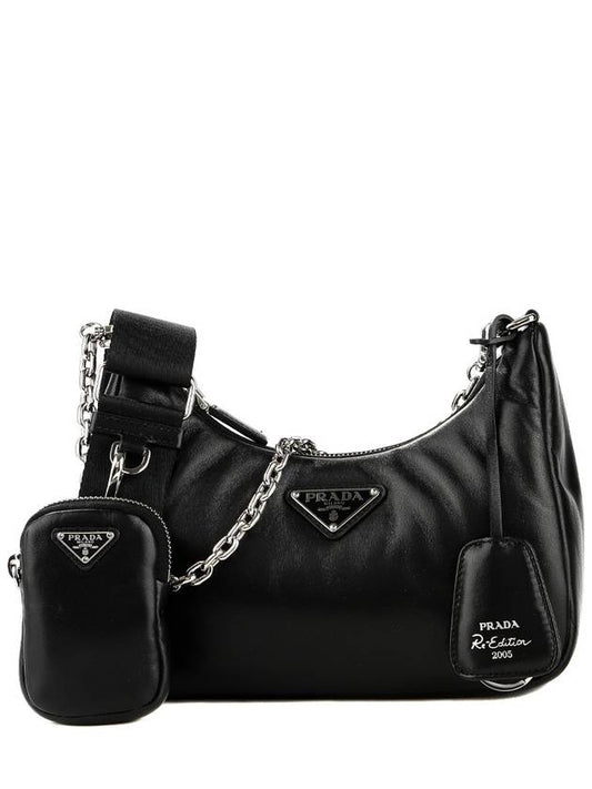 Re-Edition 2005 Padded Nappa Leather Shoulder Bag Black - PRADA - BALAAN 2