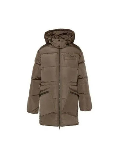 Oversized Tech Puffer Midi Padding Brown - GANNI - BALAAN 2