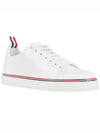 Tennis Vitello Calf Leather Low Top Sneakers White - THOM BROWNE - BALAAN 3