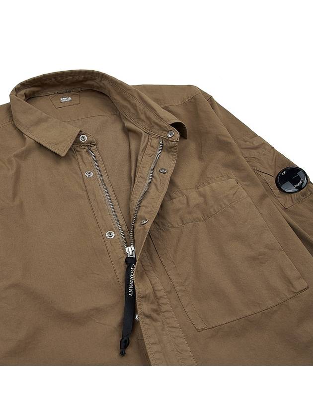 Gabardine Utility Long Sleeve Shirt Brown - CP COMPANY - BALAAN 8