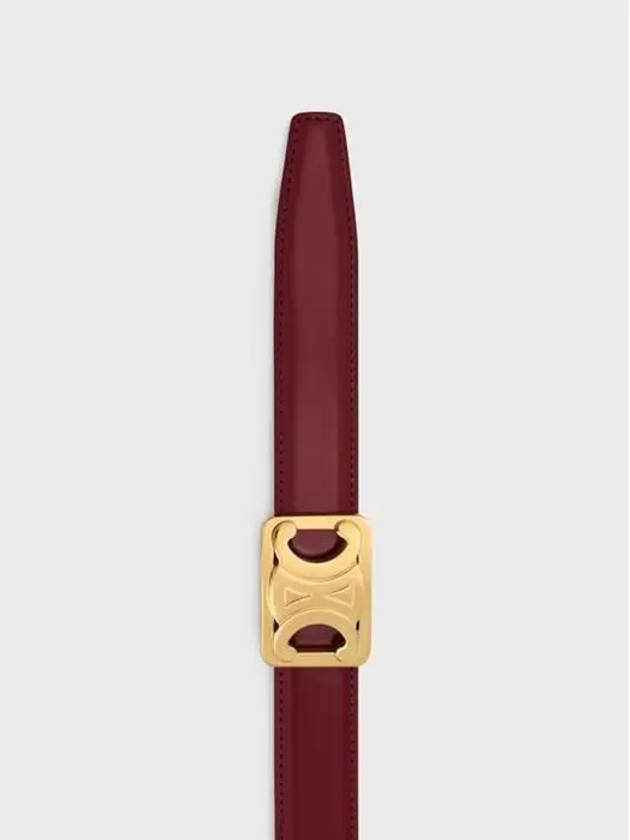 Medium reversible frame Triomphe belt Taurillon natural calfskin light burgundy white cotton - CELINE - BALAAN 7