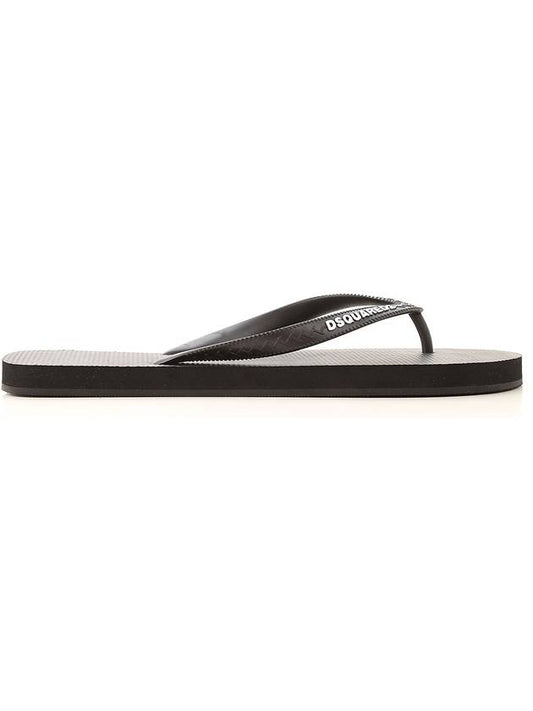 Logo Flip Flop Black - DSQUARED2 - BALAAN.