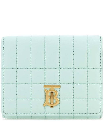 Lola Quilted Tri-Fold Half Wallet Blue - BURBERRY - BALAAN 1