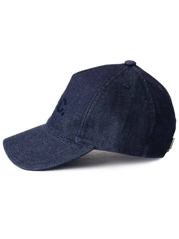 VPC Velvet Logo Denim Ball Cap Blue - A.P.C. - BALAAN 4