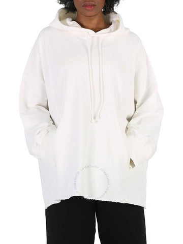 MM6 Maison Margiela Ladies Off White Oversize Fit Cotton Hoodie, Size Small - MAISON MARGIELA - BALAAN 1