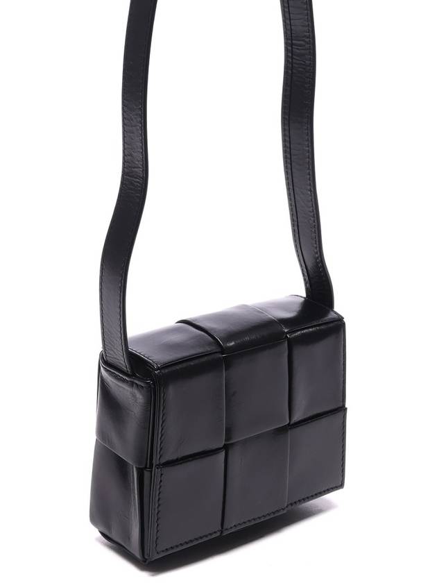 Cassette Small Leather Cross Bag Black - BOTTEGA VENETA - BALAAN 4