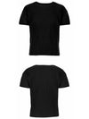 Pleated Short Slevee T-Shirt Black - ISSEY MIYAKE - BALAAN 5