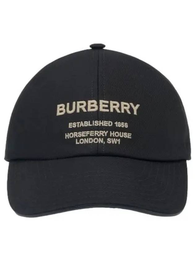 Horseferry logo embroidered ball cap black hat - BURBERRY - BALAAN 1