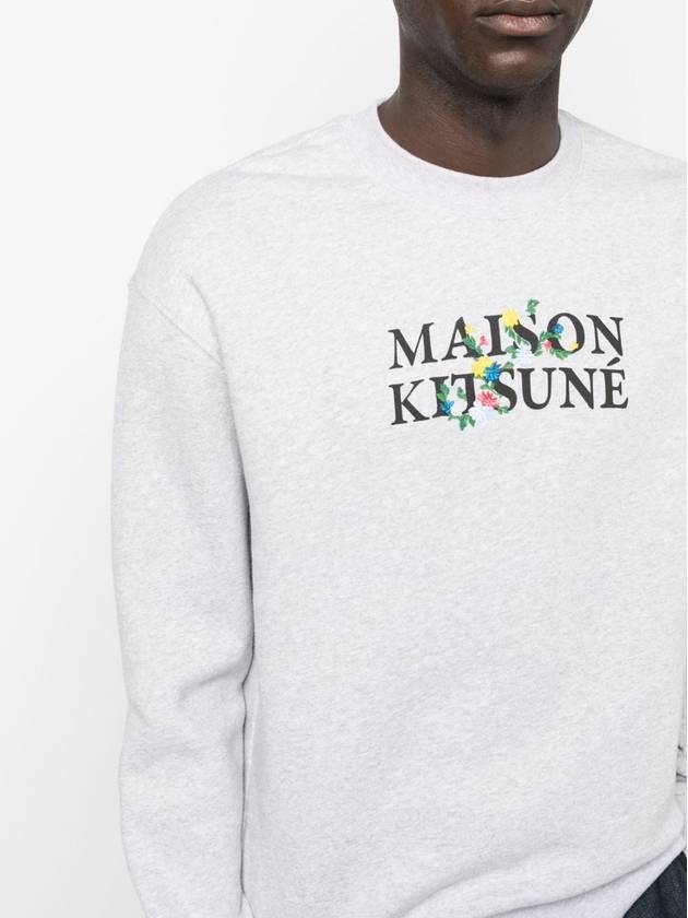 Flower Logo Print Comfort Sweatshirt Light Gray - MAISON KITSUNE - BALAAN 5