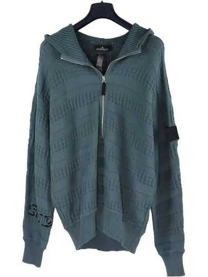 Shadow Knit Half Zipper Hoodie Dark Green - STONE ISLAND - BALAAN 2