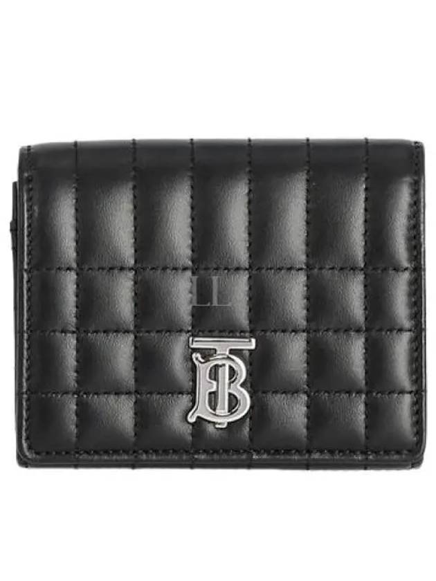 Lola Folding Small Quilted Leather Card Wallet Black Palladium - BURBERRY - BALAAN 2