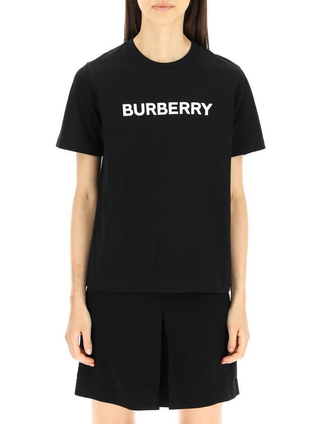 Logo Print Crew Neck Cotton Short Sleeve T-Shirt Black - BURBERRY - BALAAN 3