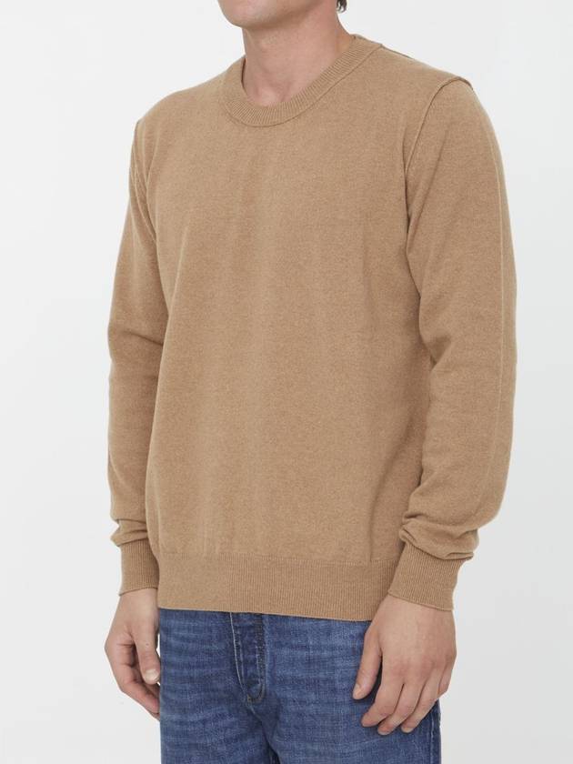 Crew Neck Cashmere Knit Top Brown - MAISON MARGIELA - BALAAN 3