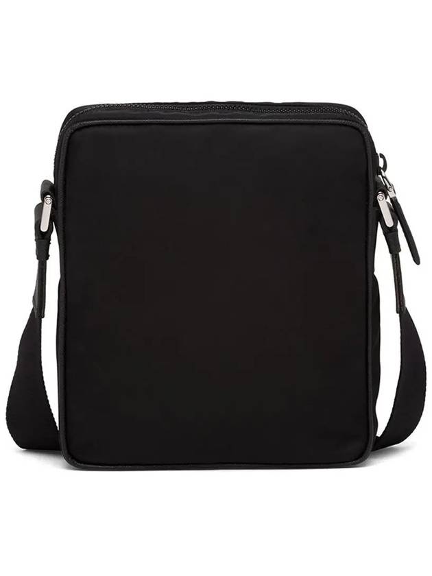 Triangle Logo Re Nylon Saffiano Leather Cross Bag Black - PRADA - BALAAN 4